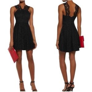 Sandro Riviera Lace Mini Dress in Black